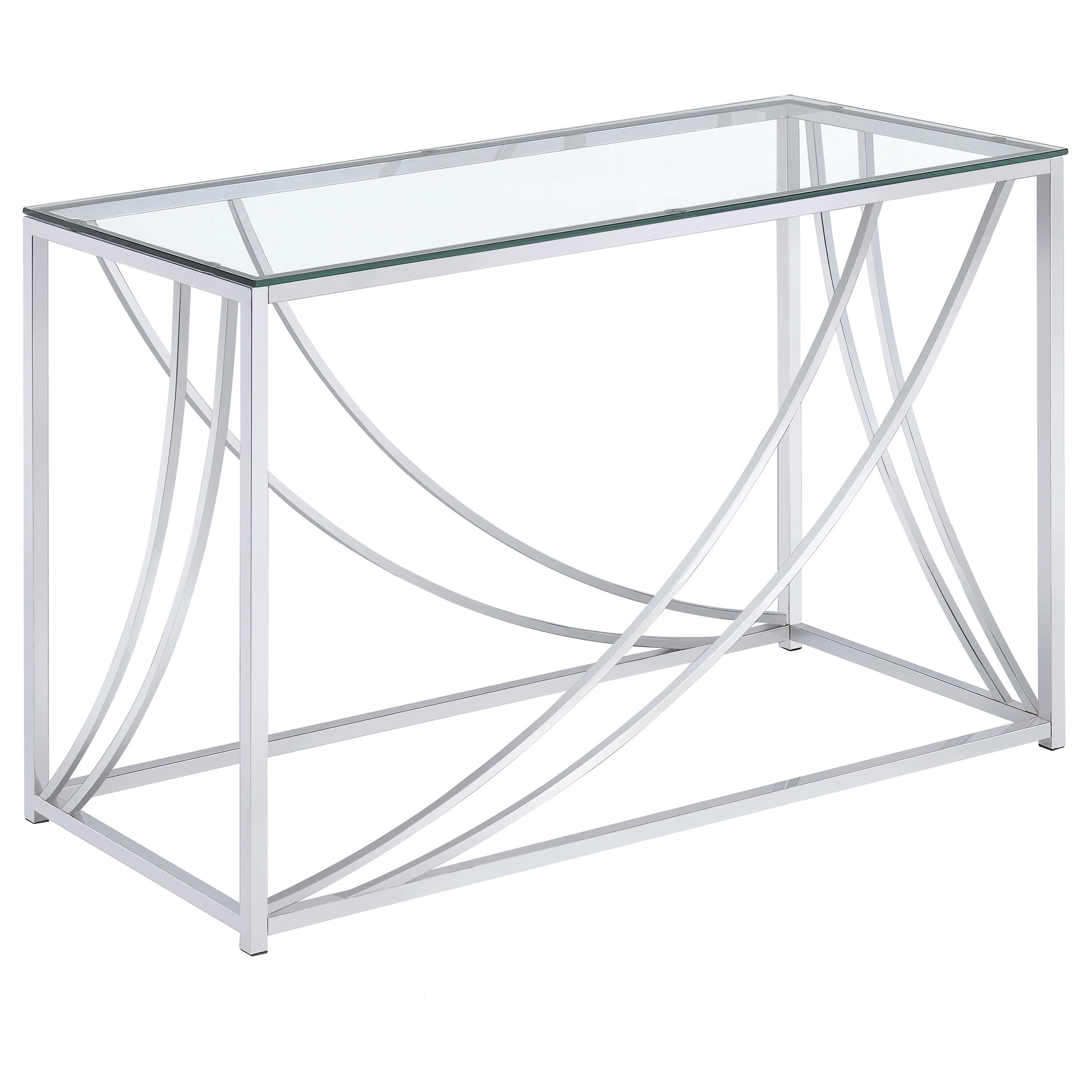 Coaster Furniture Lille 720499 Glass Top Entryway Sofa Console Table Accents - Chrome IMAGE 1